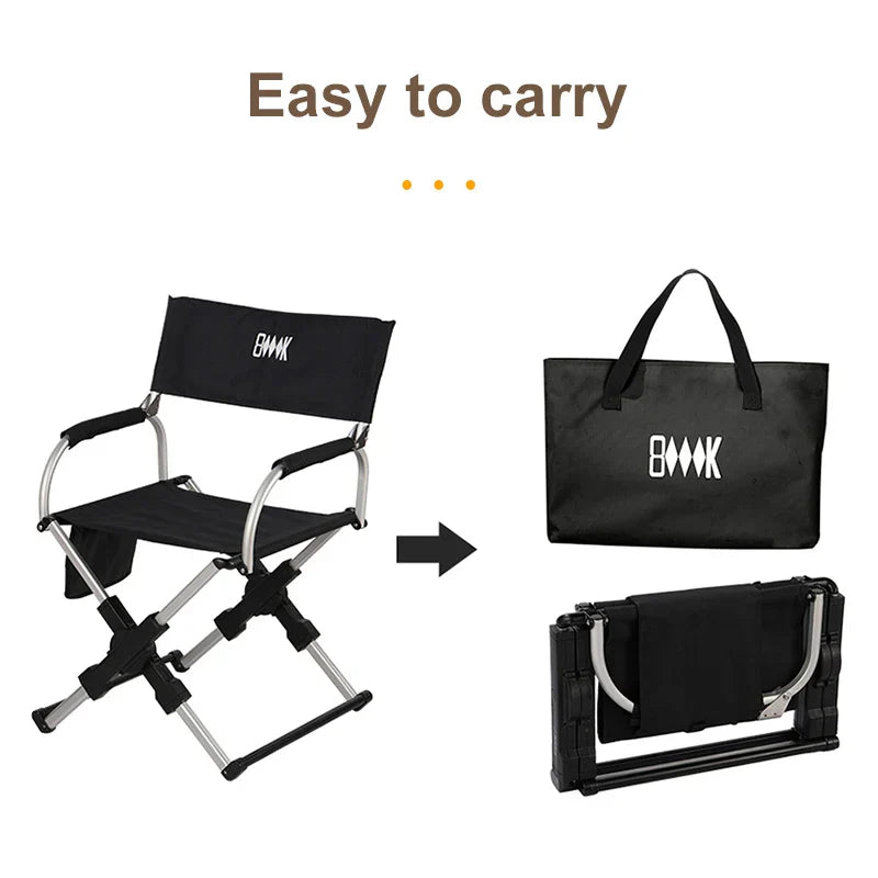 Foldable Aluminum Portable Camping Seat 100kg Capacity Black