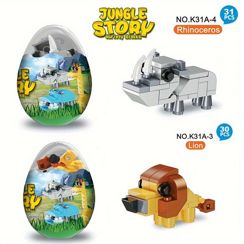 Easter Forest Animal Egg Building Blocks Set (6pcs)
