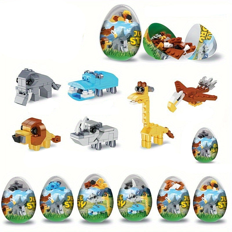 Easter Forest Animal Egg Building Blocks Set (6pcs)