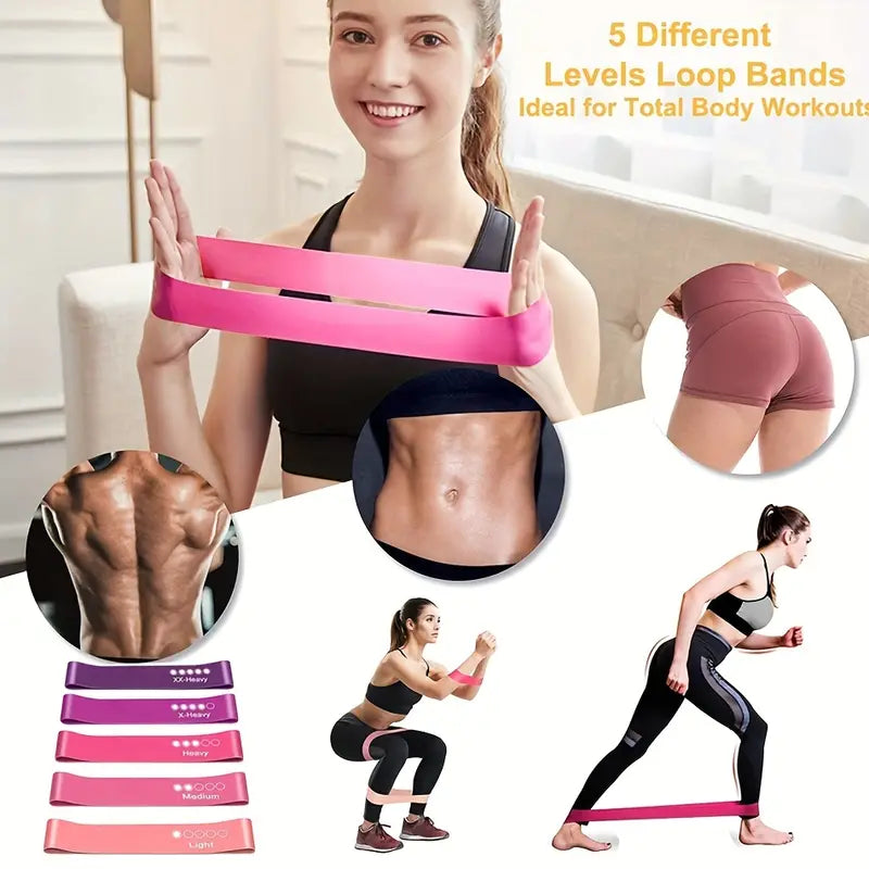 17pcs Fitness Resistance Bands Set – Medium Tension